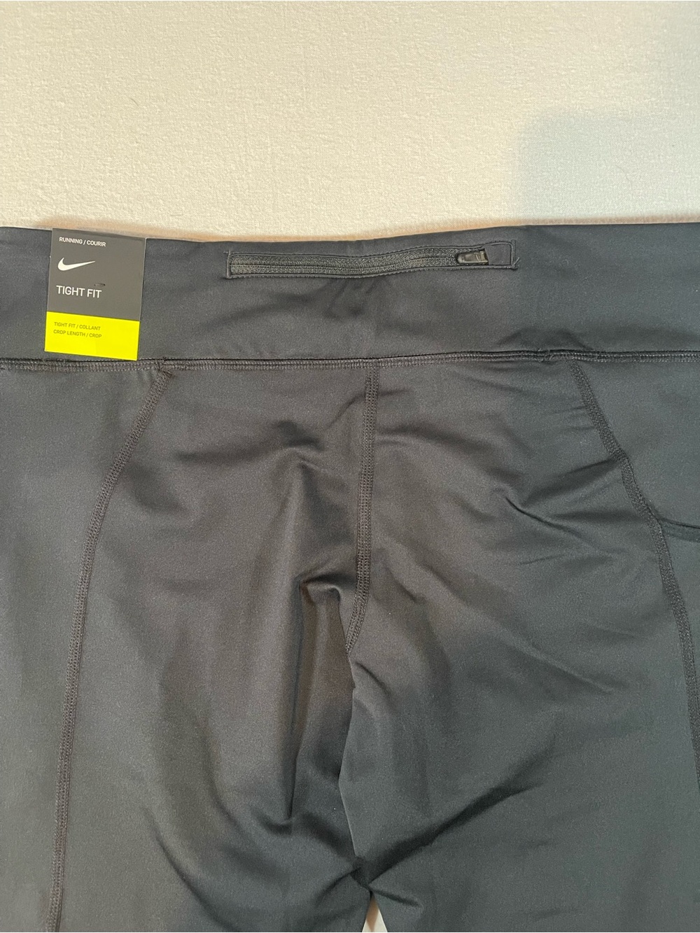 Nike Black Capri Running Leggings with White Swoosh Women’s Large - Picture 6 of 16